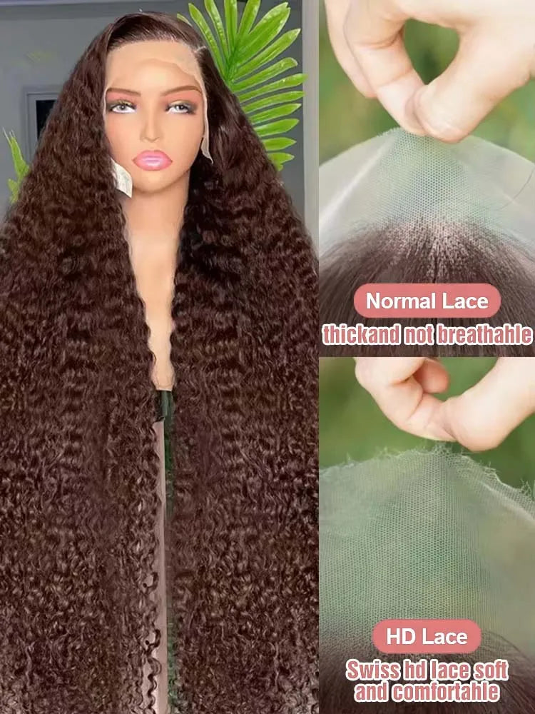 Fiquetel Brazilian Remy Lace Front Water Curly Wig
