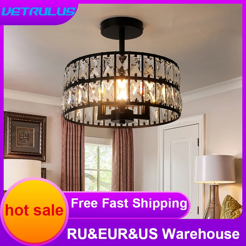 Vetrulus Crystal Pendant Light LED Chandelier Nordic Opulent Ceiling LuminaireSeries