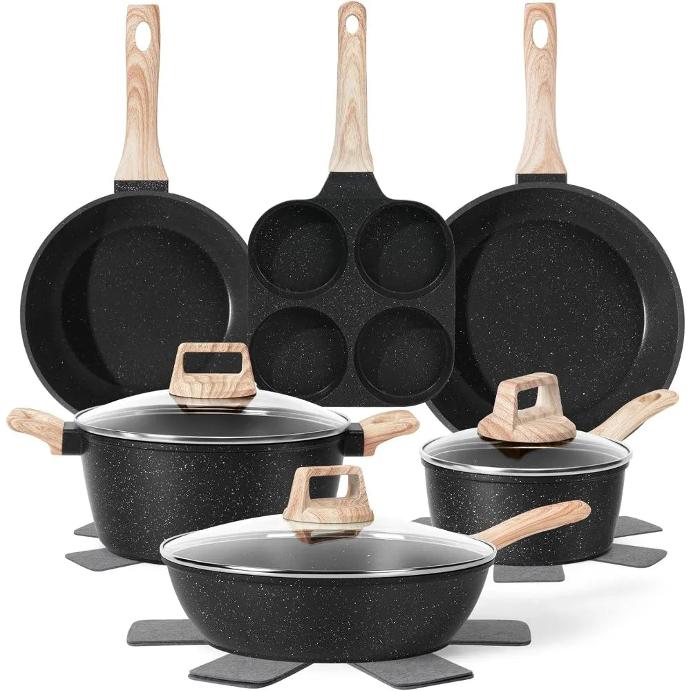 Nonstick Granite Cookware Set For Induction Stovetops