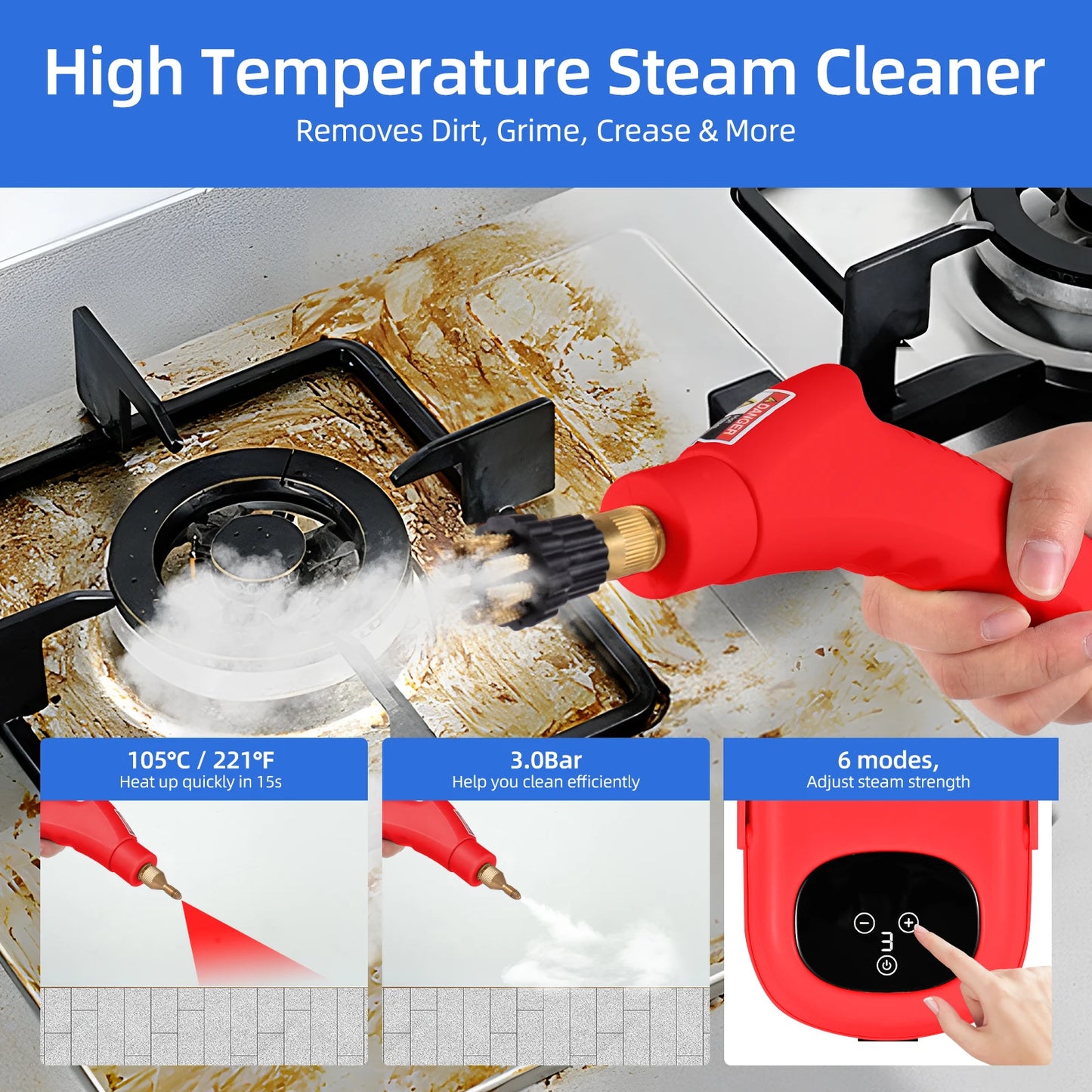 TOPINCN High Pressure Steam Cleaner US Plug For Home Car
