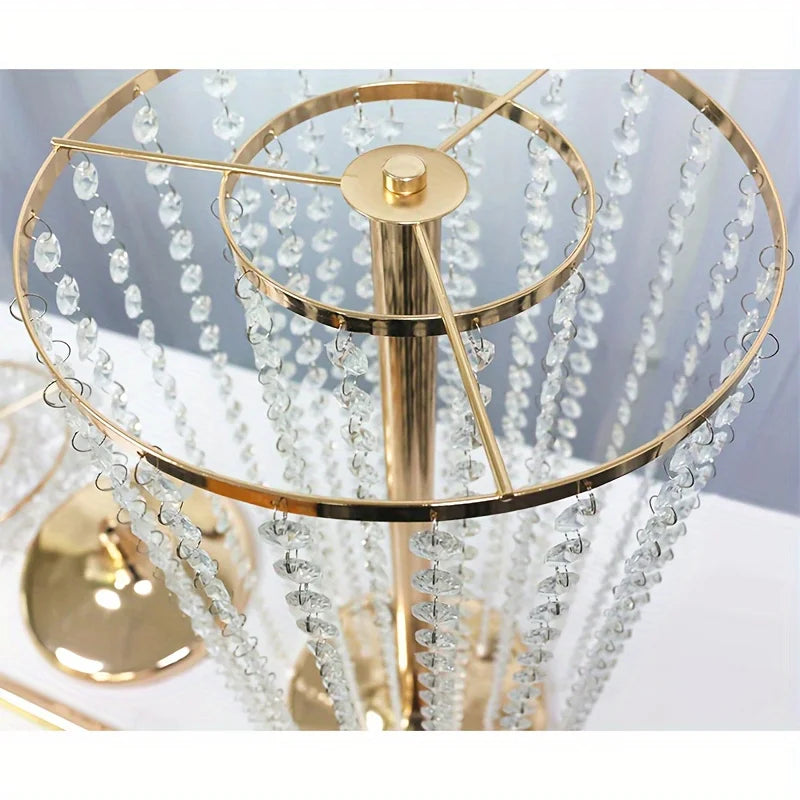 Metal Crystal Flower Stand Vases For Elegant Wedding Centerpieces