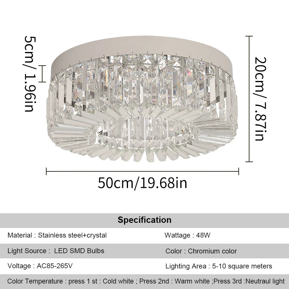 VETRULUS Crystal Ceiling Lamp For Living Room Modern Luxury Chandelier