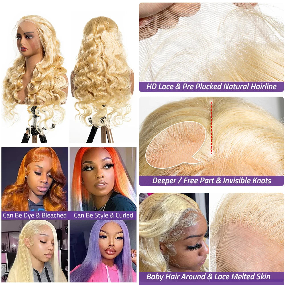 CanaryFly HD Lace Front Wig Body Wave Remy Human Hair