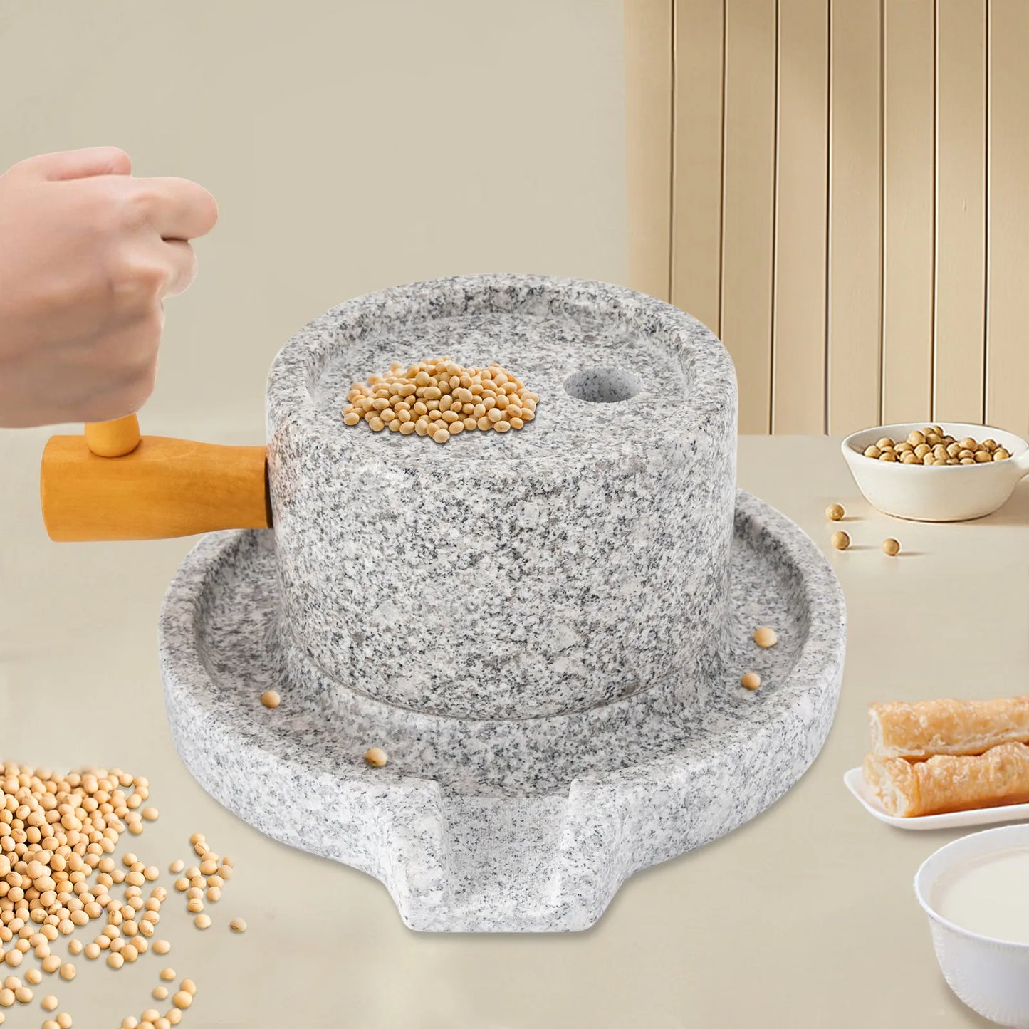 Manual Marble Millstone Grinder Chili Pepper Mung Flour