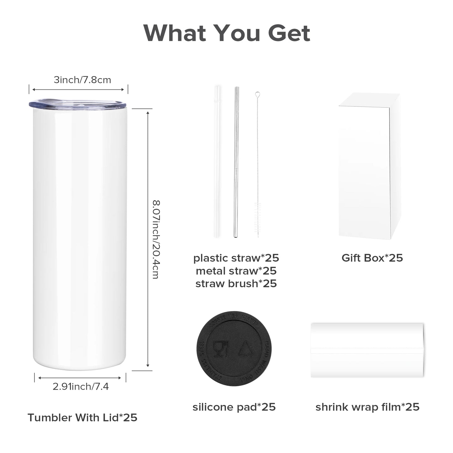 Pet And Lifestyle Depot Sublimation Tumbler Blanks 25 Pack