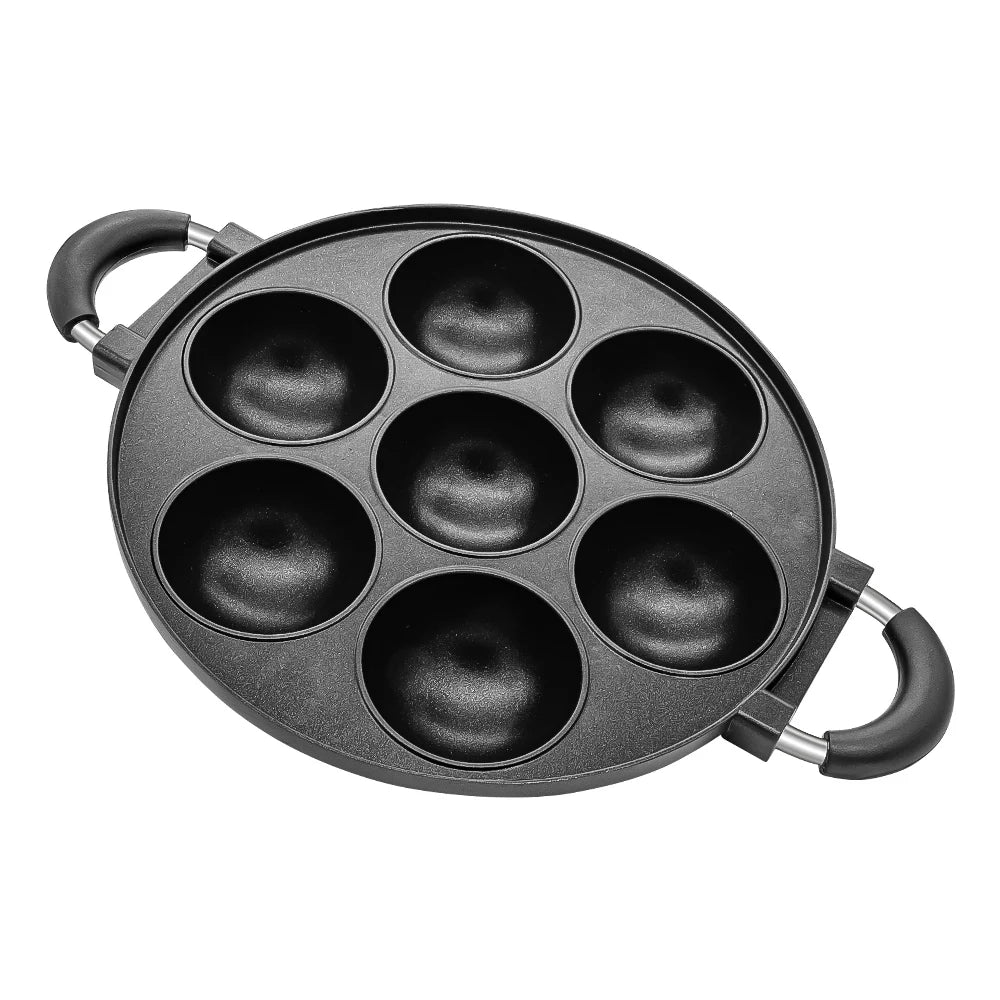 Pet & Lifestyle Depot Cast Iron 7 Hole Cake Pan Omelette Pan