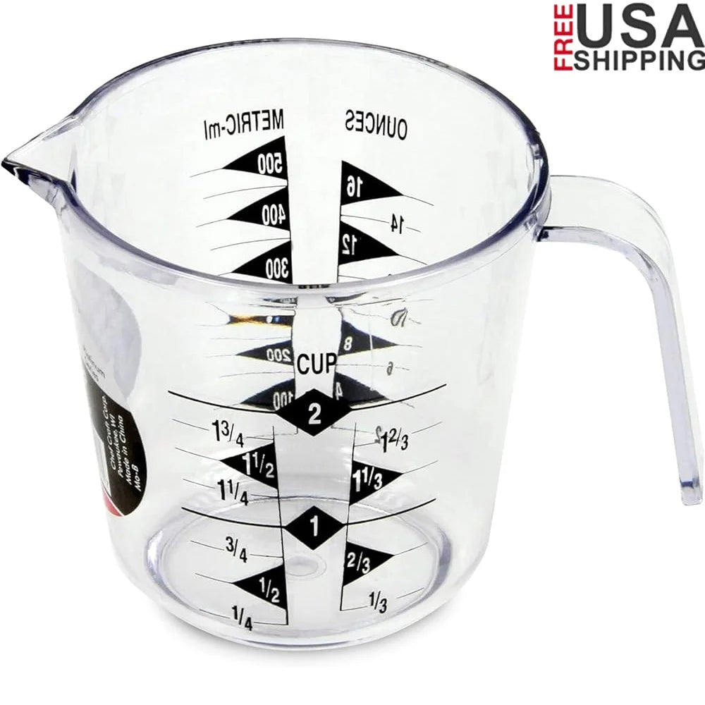 XMSJ Clear Plastic Measuring Cup Easy Read US Metric