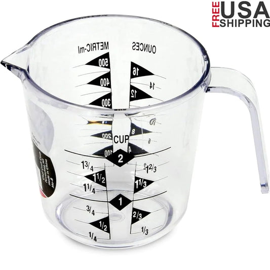 XMSJ Clear Plastic Measuring Cup Easy Read US Metric