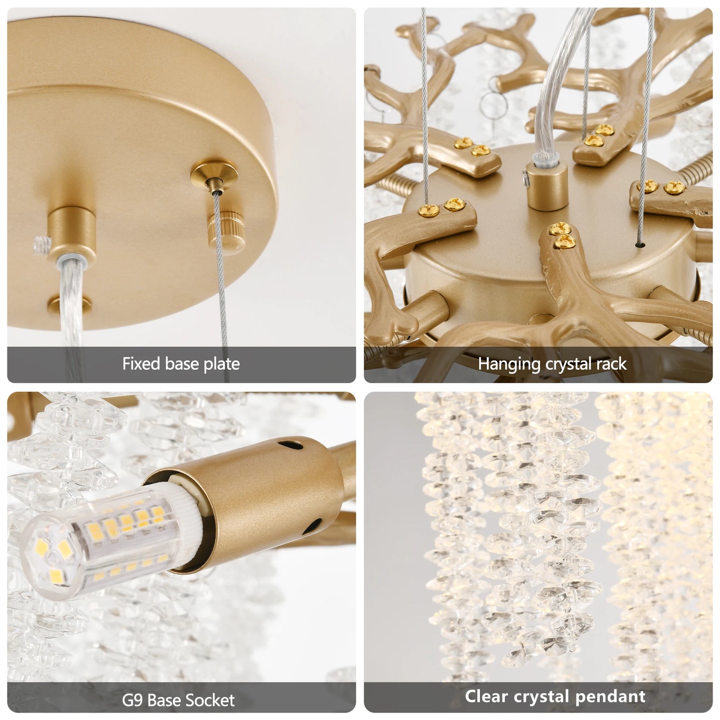 ARLGSITE Modern Pendant Light With Cascading Crystal Strands