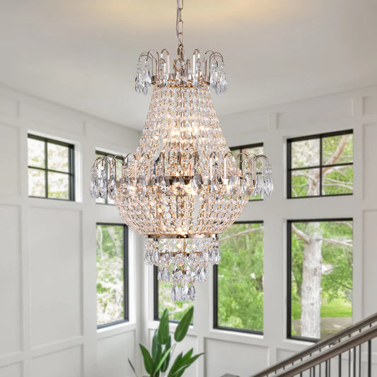 ARLGSITE Luxury Crystal Chandelier K9 Crystals Ceiling Light Living Room