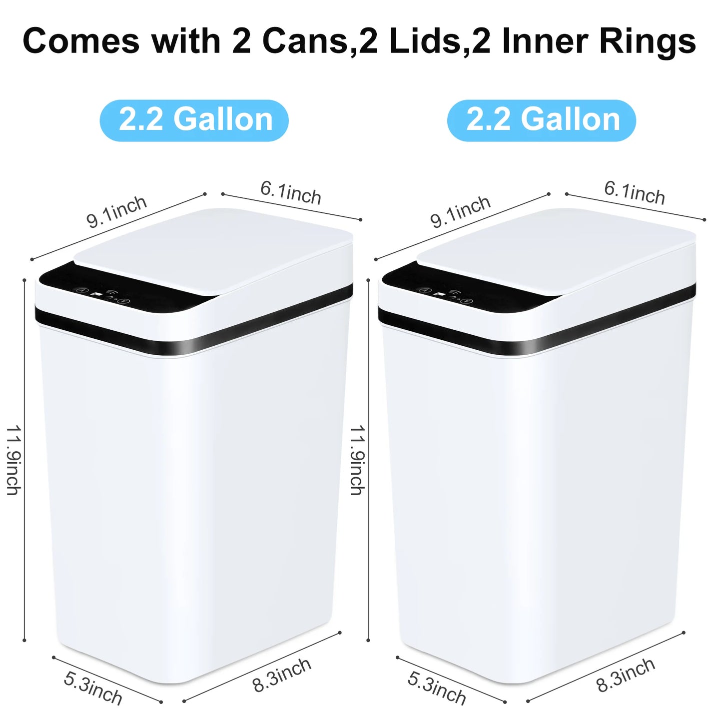 Pet And Lifestyle Depot Touchless Bathroom Trash Cans Slim