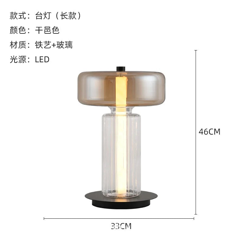 Nordic Minimalist LED Glass ConstructedTableLamp DesignedFor Contemporary LivingSpaces