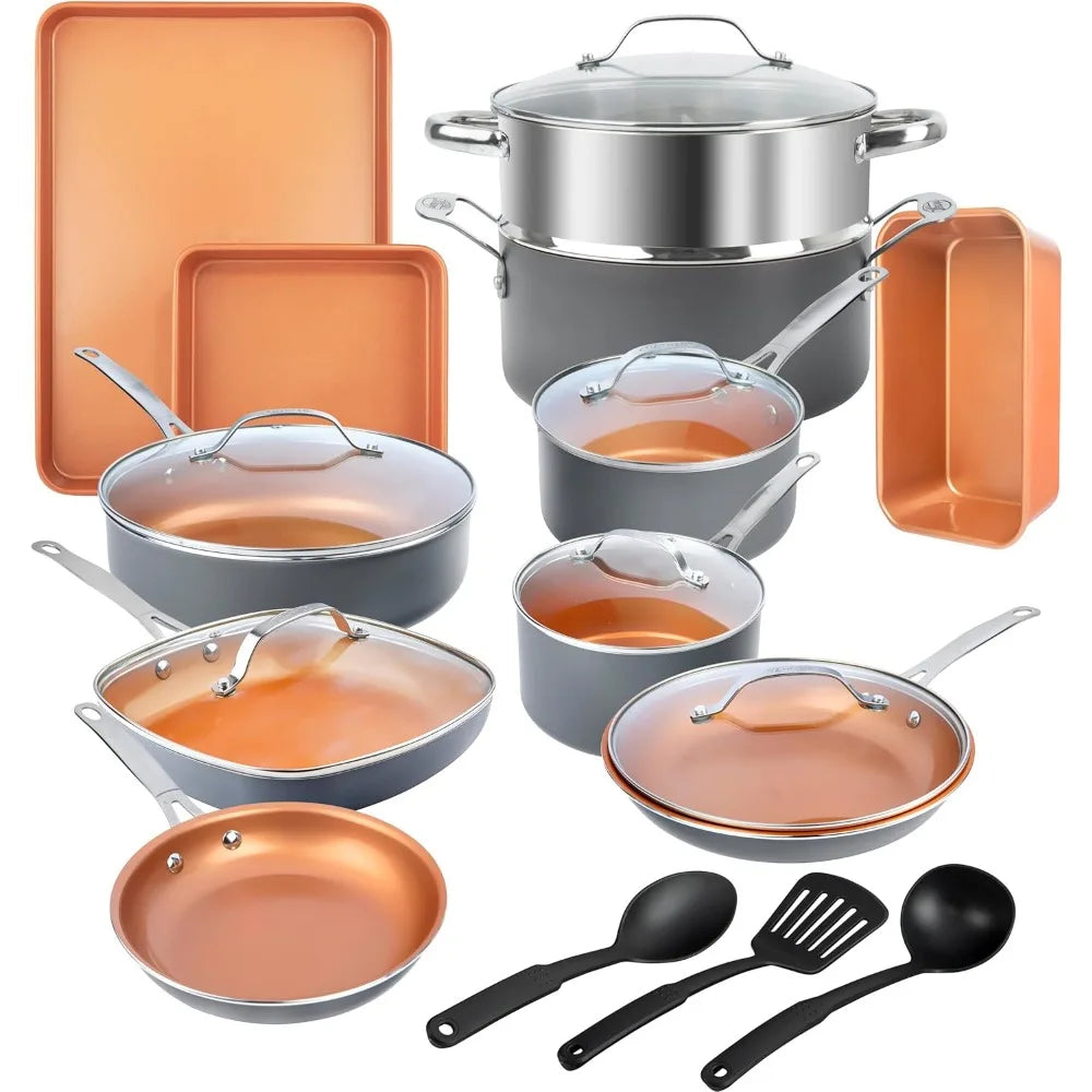 Ceramic Nonstick Cookware Set With Bakeware And Utensils