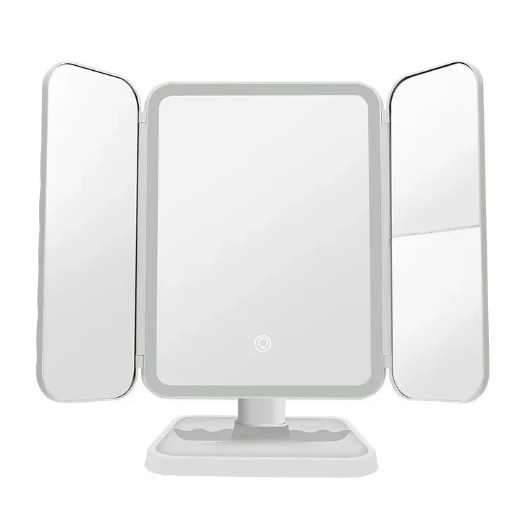 Trifold Makeup Mirror With LED Lights Three Lighting Modes