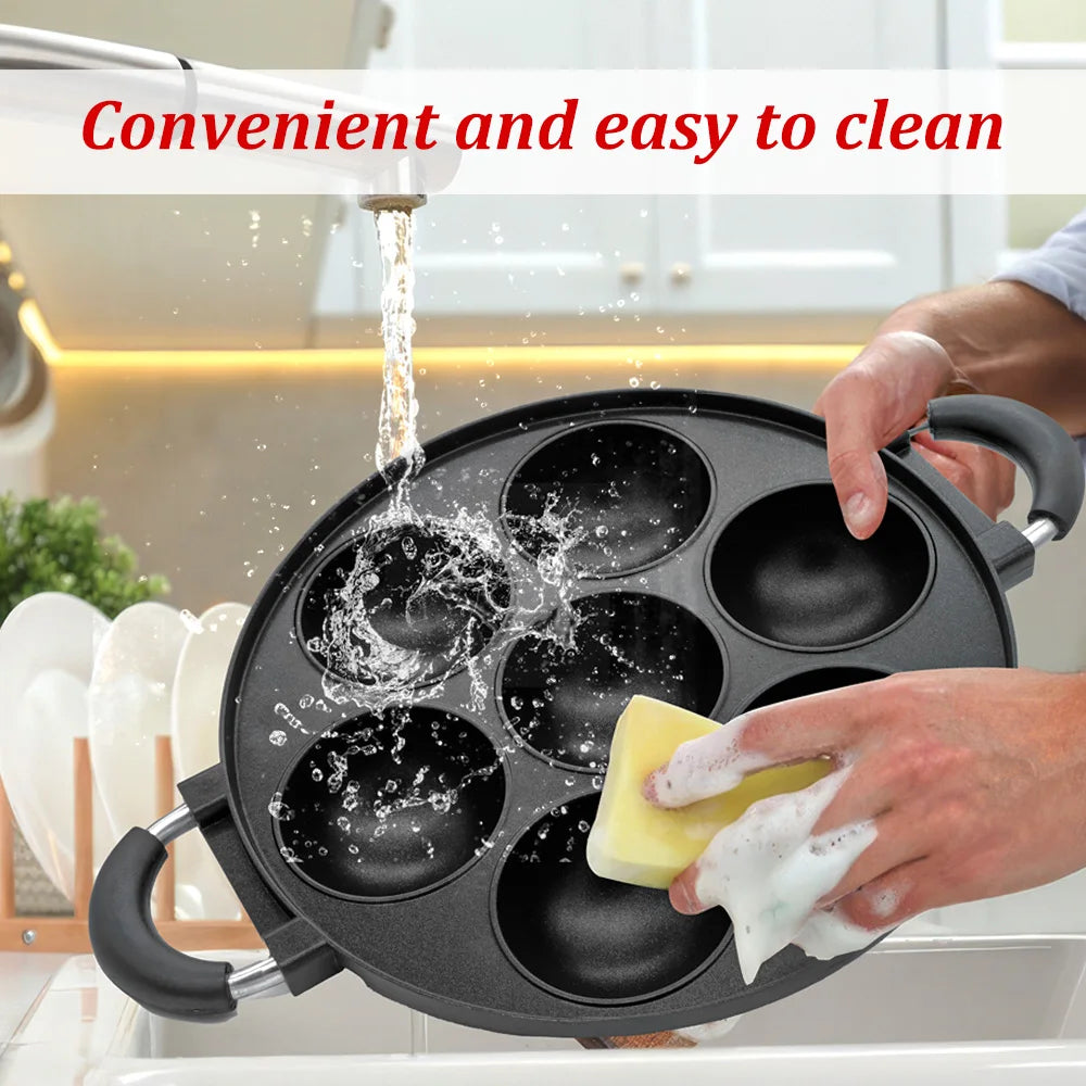 Pet & Lifestyle Depot Cast Iron 7 Hole Cake Pan Omelette Pan