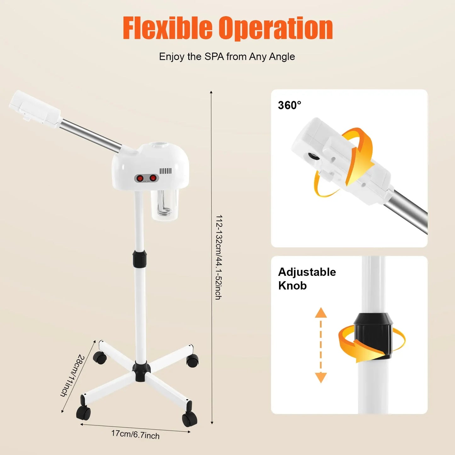 Ozone Infused Facial Steamer for Skin Care Equipment Pore Cleansing, Salon and Home Use