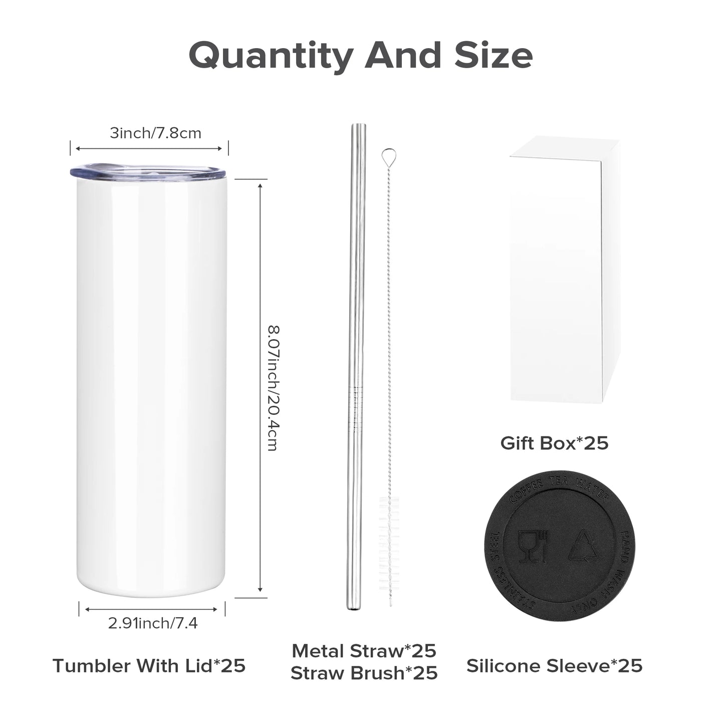 Pet And Lifestyle Depot Sublimation Tumbler Blanks 25 Pack