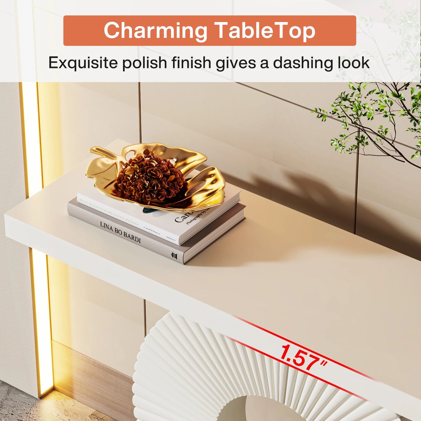 Tribesigns Modern Console Table With Geometric Base Entryway