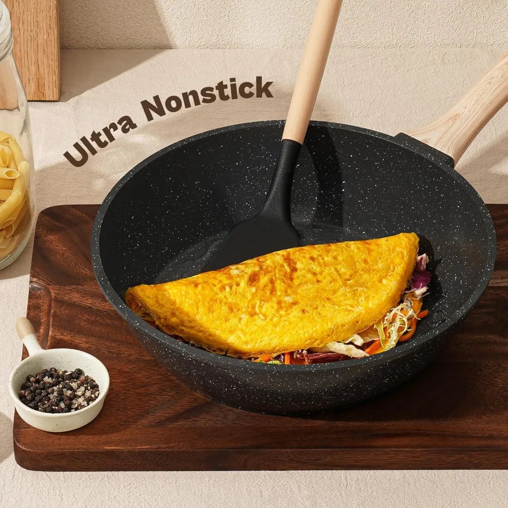 Nonstick Granite Cookware Set For Induction Stovetops