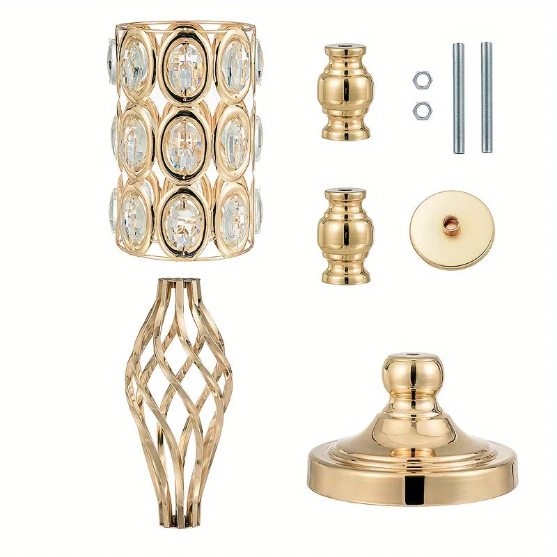 Metal Diamond Crystal Vase With Flower Stand Wedding Centerpiece