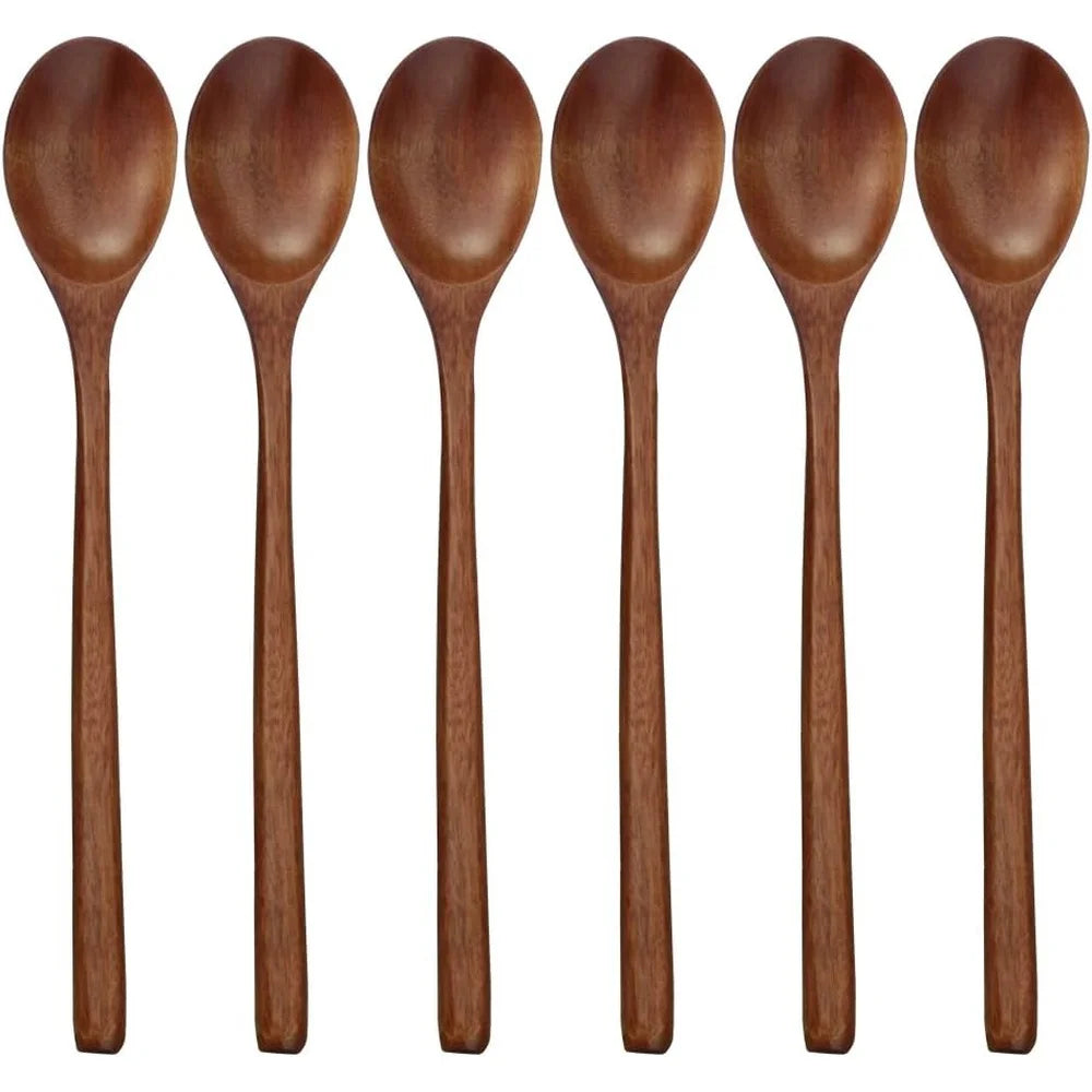 DUTRIEUX Eco-Friendly Wooden Spoons Set Of 6 Long Handles