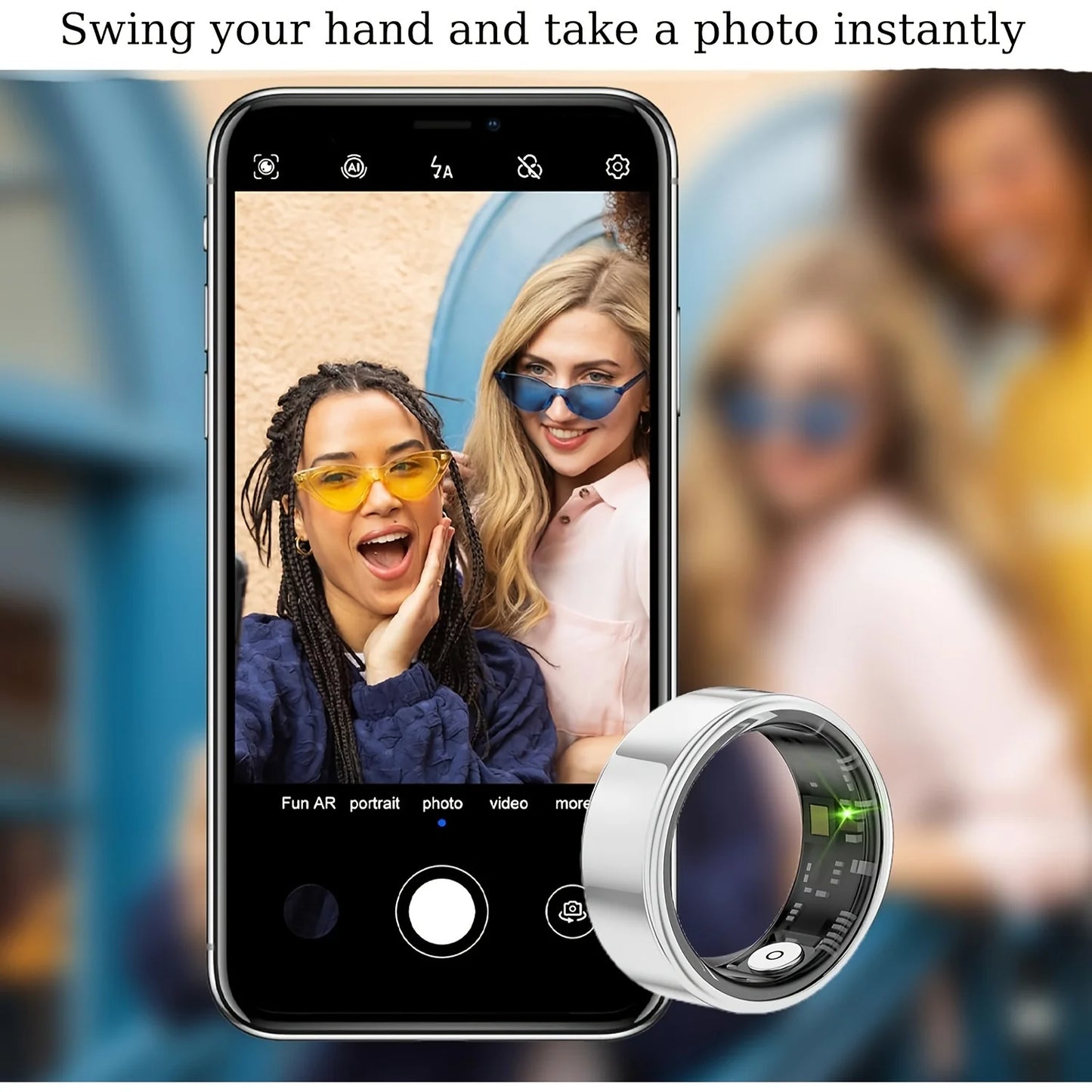 Odelettevcy Smart Ring Sleep Tracking Works IPhone Android