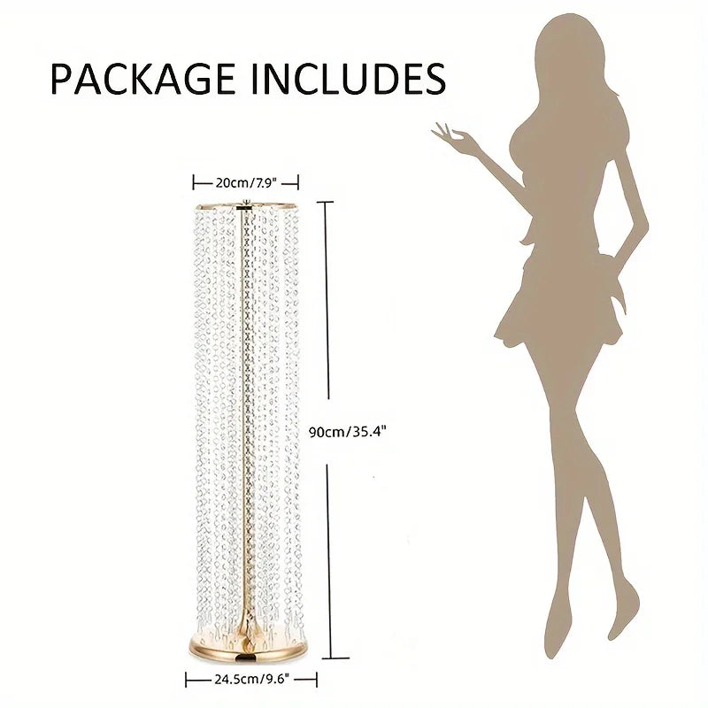 Metal Crystal Flower Stand Vases For Elegant Wedding Centerpieces