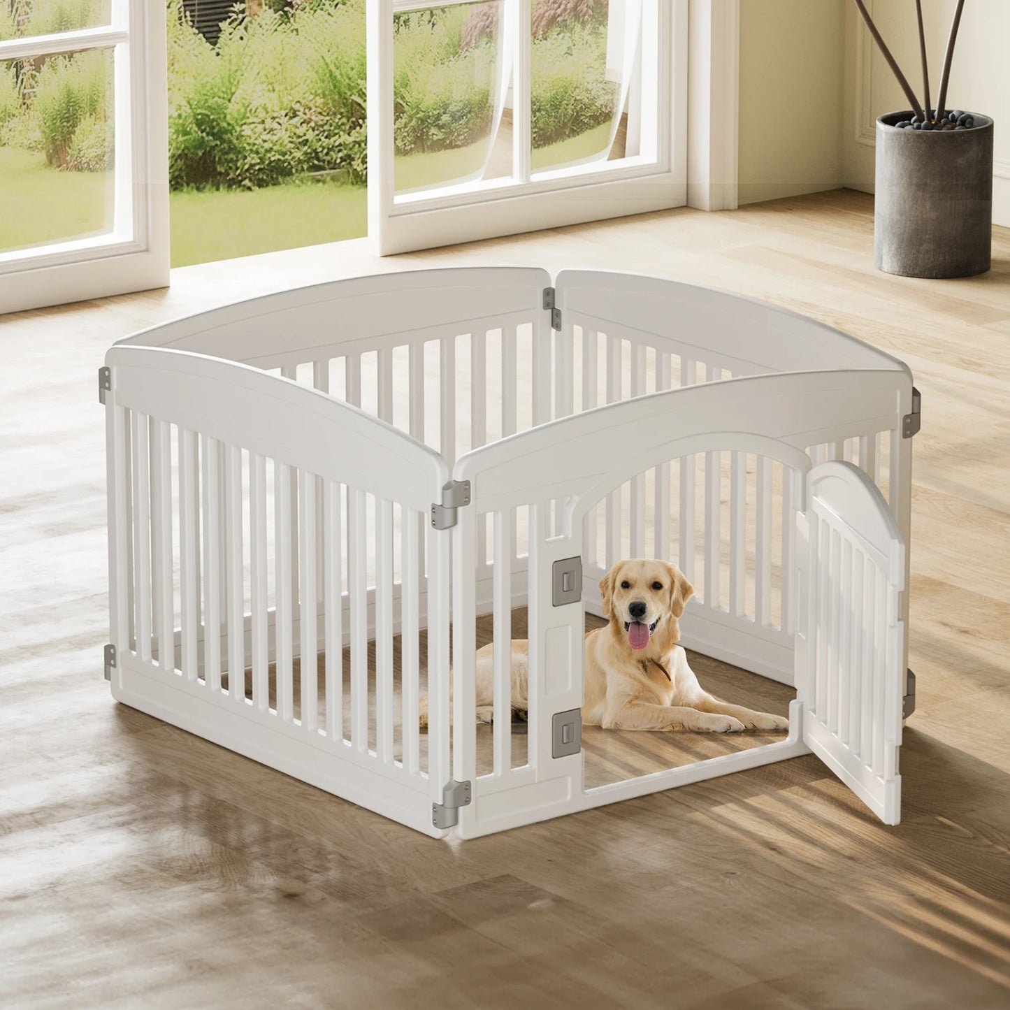 JHK Plastic Dog Playpen Expandable Durable Outdoor Fence