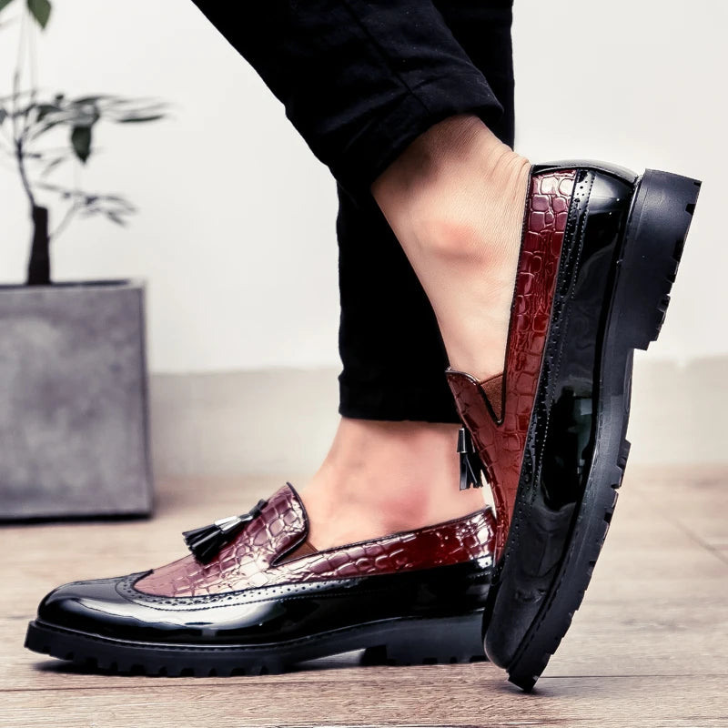 Louis Kadhr Mens Slip On Loafers Breathable Formal Shoes