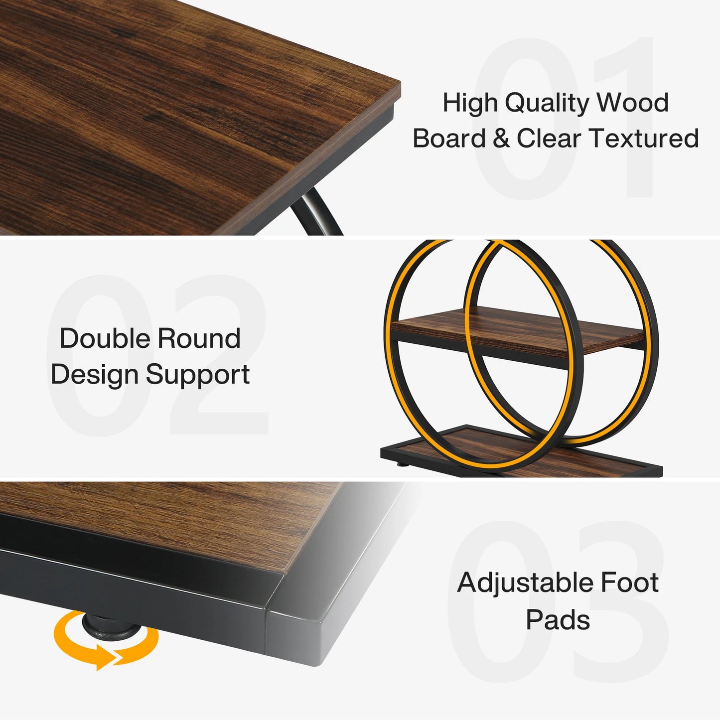 Tribesigns End Table With 3 Shelves Industrial Narrow Sofa Table