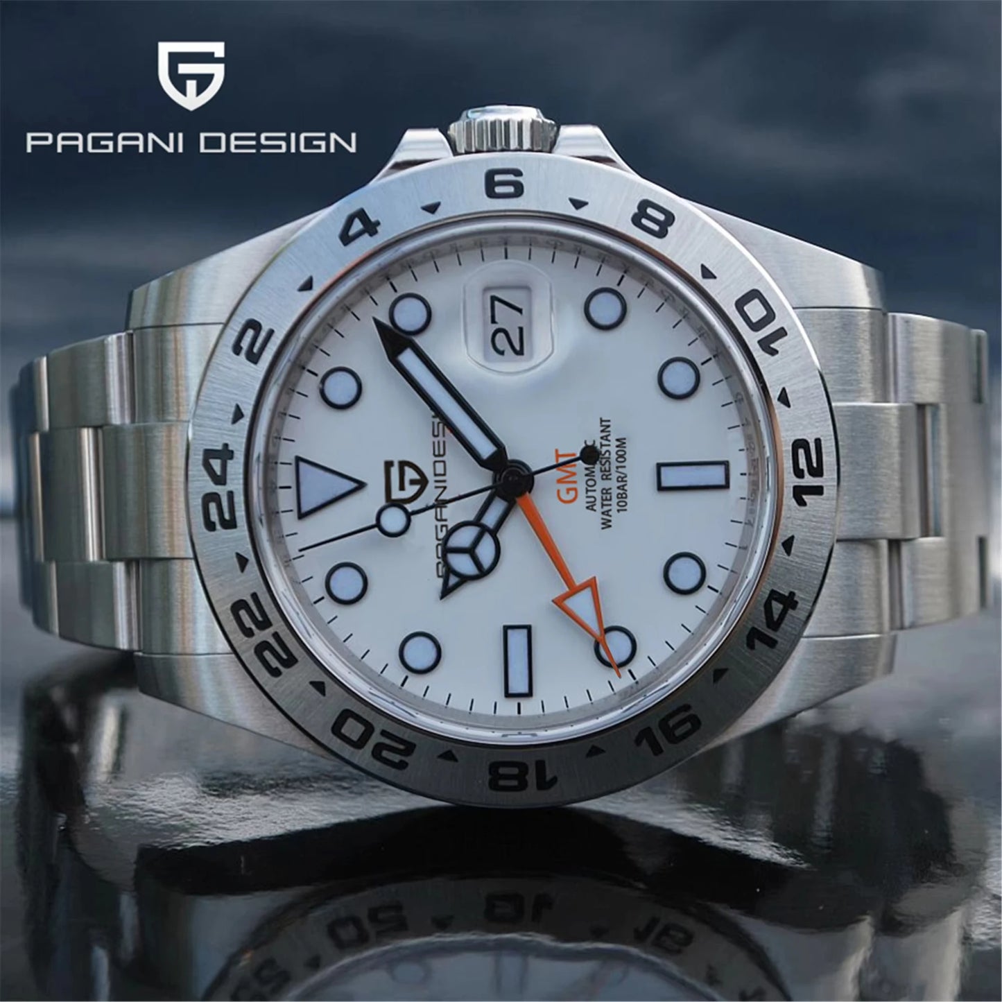 Pagani Design GMT Automatic Stainless Steel Watch For Men