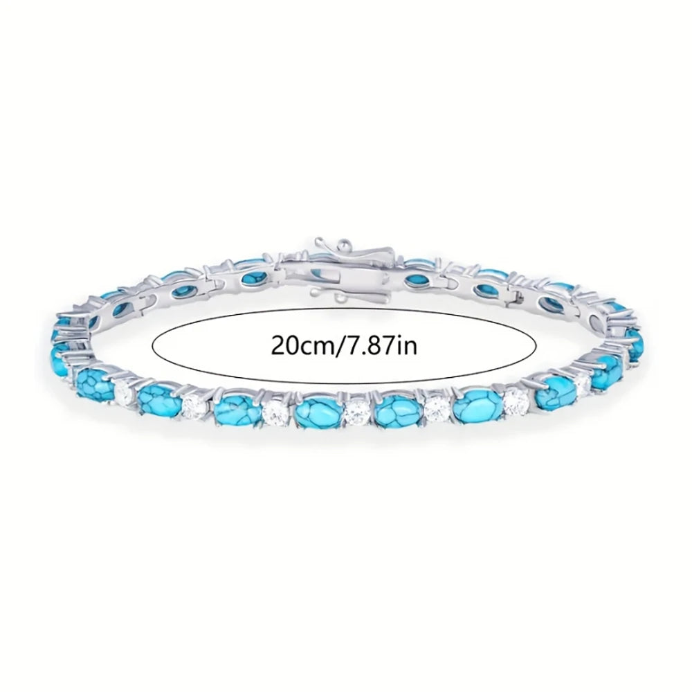Pet And Lifestyle Depot CZ Zircon Chain Silver Bracelet