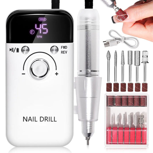 Nail Drill 45000 RPM Rechargeable Electric File For Gel