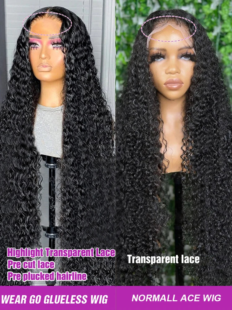 Amytud Deep Wave Glueless Full Lace Wig Frontal Hair