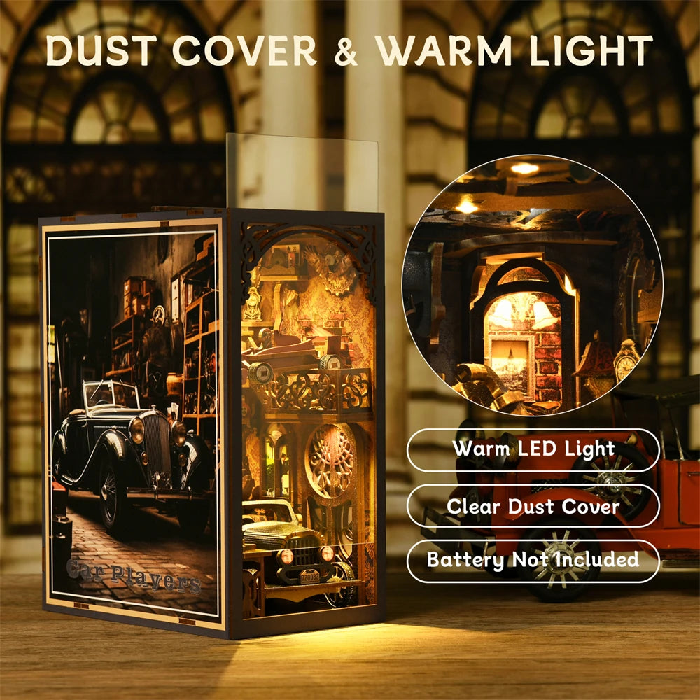 ASLOWSNAIL Book Nook Kit Classic Car F1 DIY Puzzle