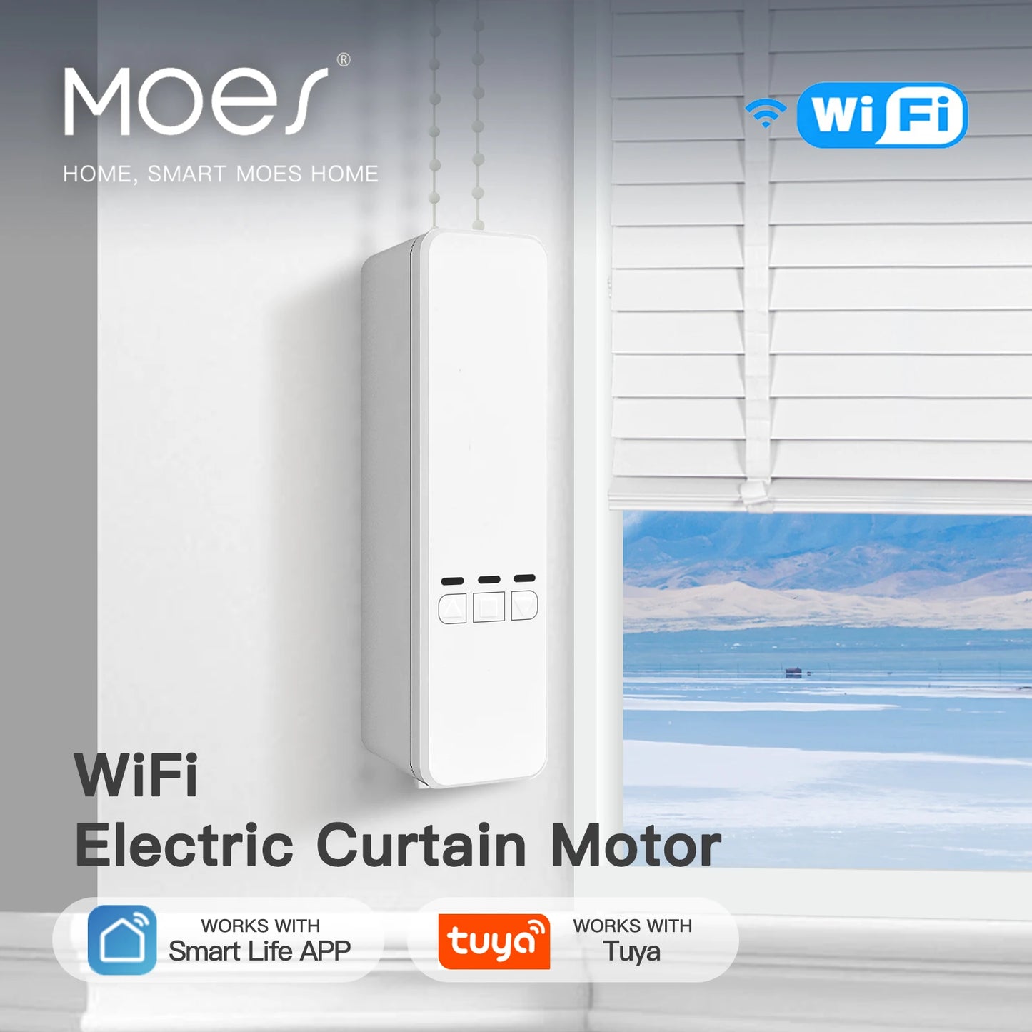 MOES WiFi Smart Motorized Chain Roller Blinds Kit RF Remote
