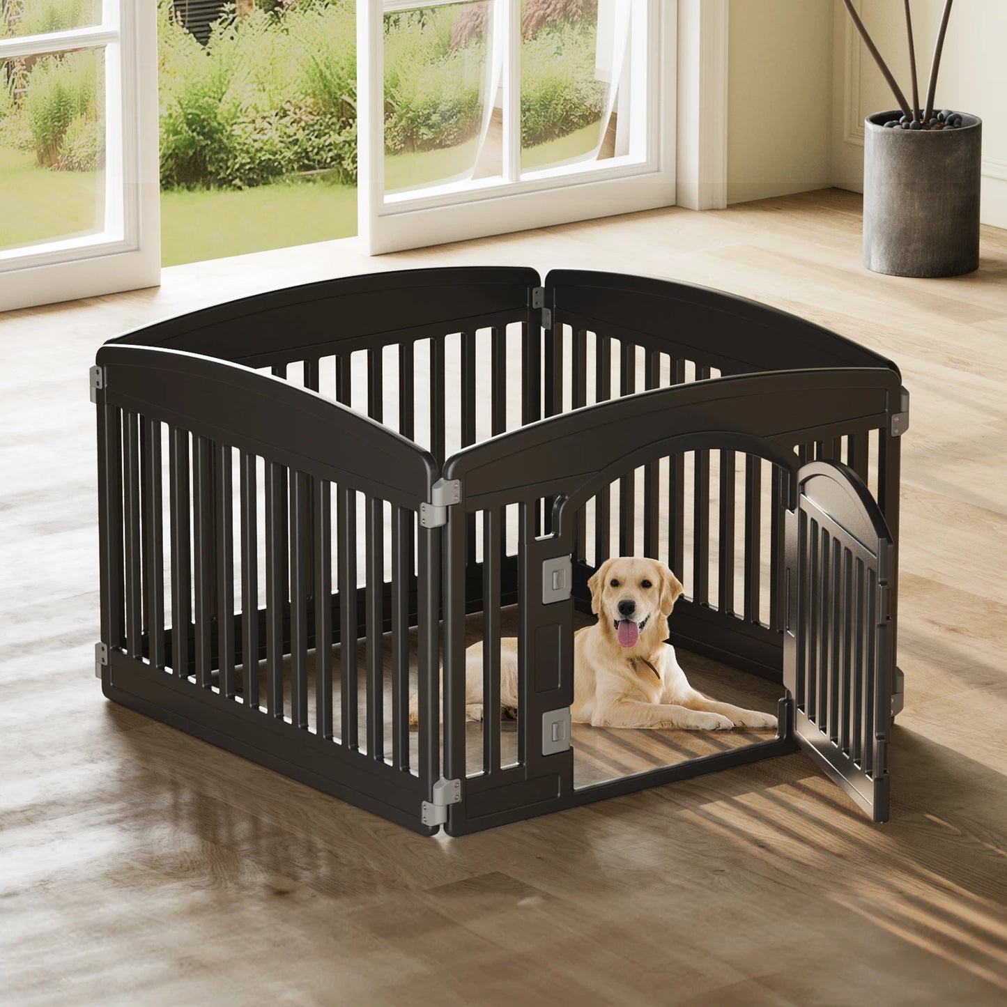 JHK Plastic Dog Playpen Expandable Durable Outdoor Fence