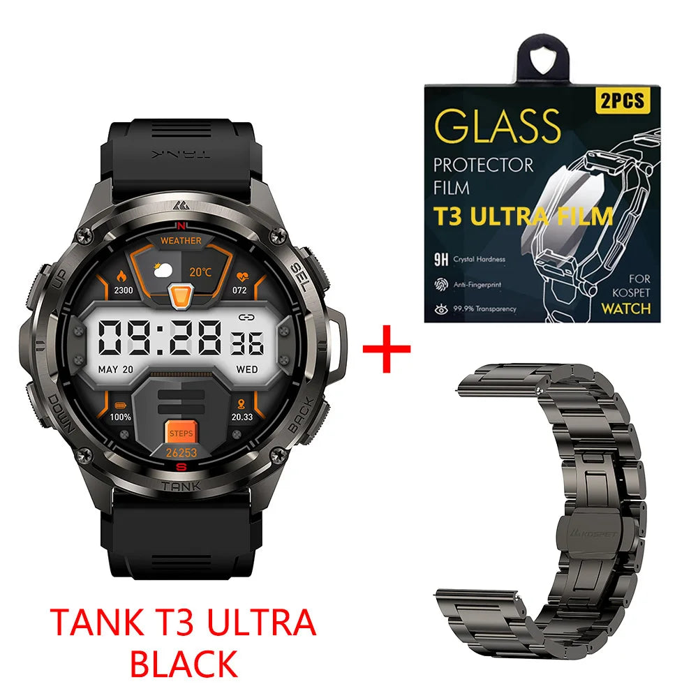KOSPET Tank T3 Ultra GPS Smartwatch With Altimeter Compass