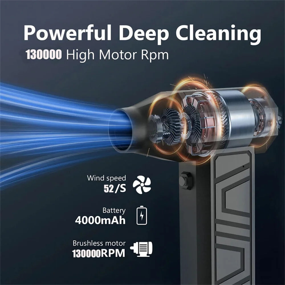 130000RPM Mini Air Duster Turbo Blower For Car Cleaning