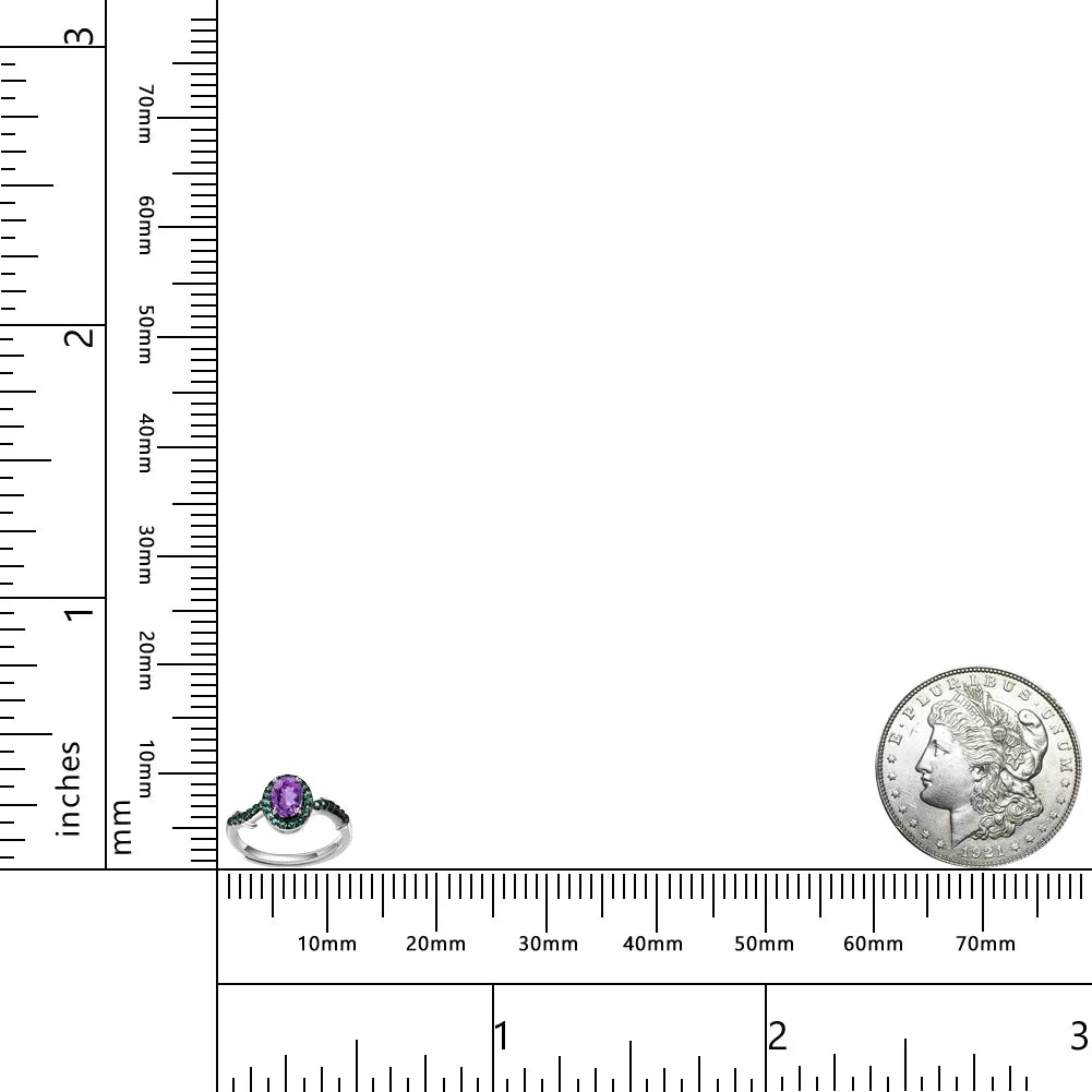 GEMS BALLET Amethyst Ring 925 Silver Luxury Wedding Jewelry