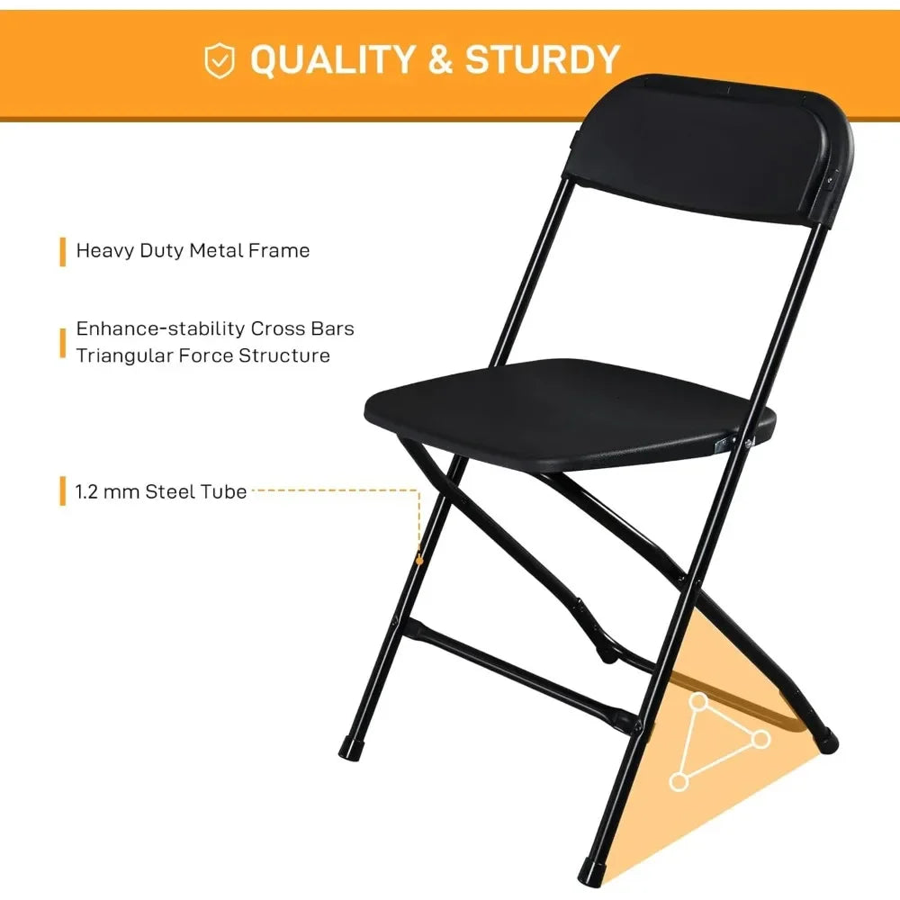 Angduo Folding Chairs Plastic Stackable Indoor Outdoor For Events