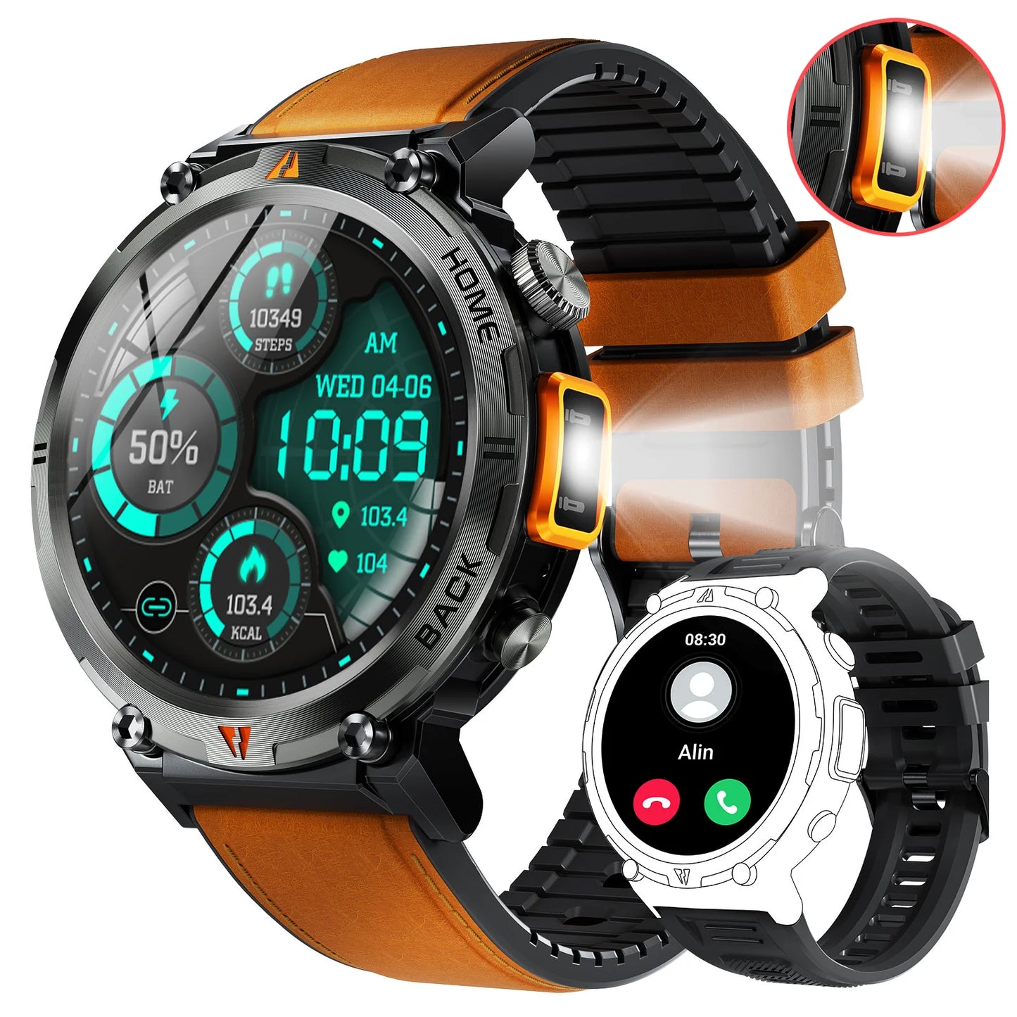 EIGIIS KE3 Bluetooth Call Smartwatch For Men Health Monitor