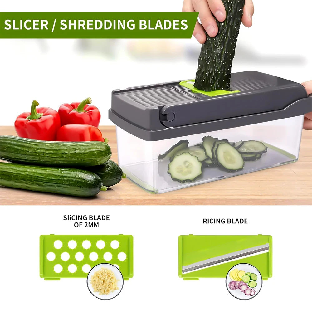 14 In 1 Multifunction Vegetable Onion Chopper Slicer Gadget